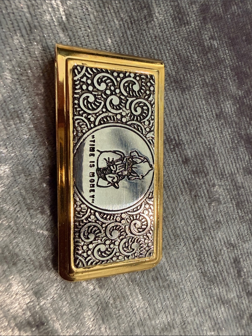 Disney Gold and Silver Scrooge McDuck “Time is Money” Money Clip